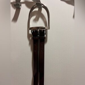 Vintage Italian dark Brown Leather Belt